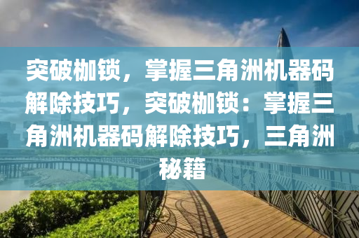 突破枷锁，掌握三角洲机器码解除技巧，突破枷锁：掌握三角洲机器码解除技巧，三角洲 秘籍