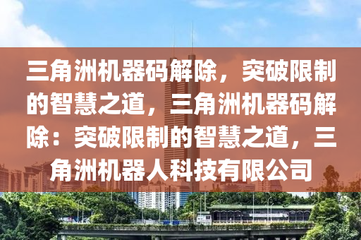 三角洲机器码解除，突破限制的智慧之道，三角洲机器码解除：突破限制的智慧之道，三角洲机器人科技有限公司