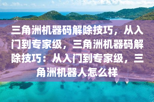 三角洲机器码解除技巧，从入门到专家级，三角洲机器码解除技巧：从入门到专家级，三角洲机器人怎么样