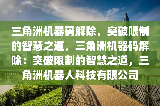 三角洲机器码解除，突破限制的智慧之道，三角洲机器码解除：突破限制的智慧之道，三角洲机器人科技有限公司