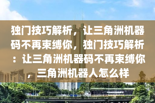 独门技巧解析，让三角洲机器码不再束缚你，独门技巧解析：让三角洲机器码不再束缚你，三角洲机器人怎么样