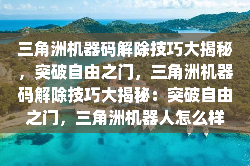 三角洲机器码解除技巧大揭秘，突破自由之门，三角洲机器码解除技巧大揭秘：突破自由之门，三角洲机器人怎么样