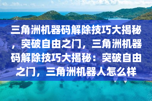 三角洲机器码解除技巧大揭秘，突破自由之门，三角洲机器码解除技巧大揭秘：突破自由之门，三角洲机器人怎么样