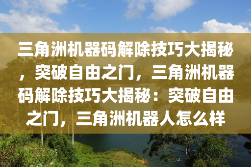 三角洲机器码解除技巧大揭秘，突破自由之门，三角洲机器码解除技巧大揭秘：突破自由之门，三角洲机器人怎么样
