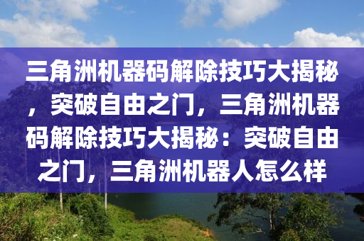 三角洲机器码解除技巧大揭秘，突破自由之门，三角洲机器码解除技巧大揭秘：突破自由之门，三角洲机器人怎么样
