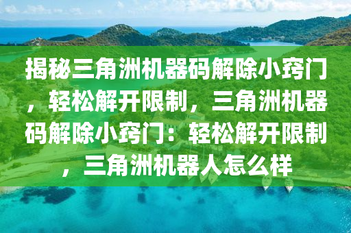 揭秘三角洲机器码解除小窍门，轻松解开限制，三角洲机器码解除小窍门：轻松解开限制，三角洲机器人怎么样