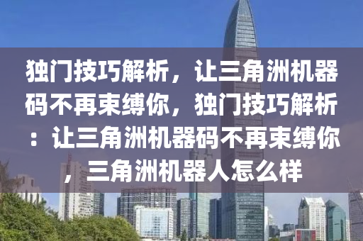 独门技巧解析，让三角洲机器码不再束缚你，独门技巧解析：让三角洲机器码不再束缚你，三角洲机器人怎么样
