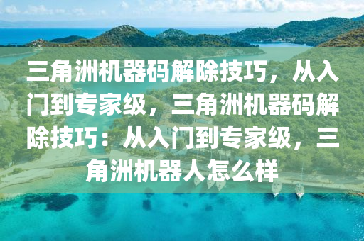 三角洲机器码解除技巧，从入门到专家级，三角洲机器码解除技巧：从入门到专家级，三角洲机器人怎么样
