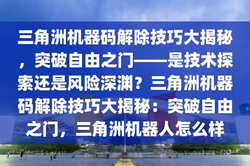三角洲机器码解除技巧大揭秘，突破自由之门——是技术探索还是风险深渊？三角洲机器码解除技巧大揭秘：突破自由之门，三角洲机器人怎么样