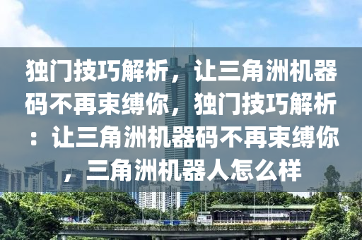 独门技巧解析，让三角洲机器码不再束缚你，独门技巧解析：让三角洲机器码不再束缚你，三角洲机器人怎么样