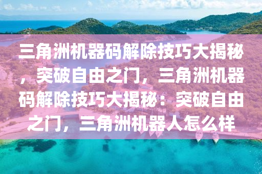 三角洲机器码解除技巧大揭秘，突破自由之门，三角洲机器码解除技巧大揭秘：突破自由之门，三角洲机器人怎么样