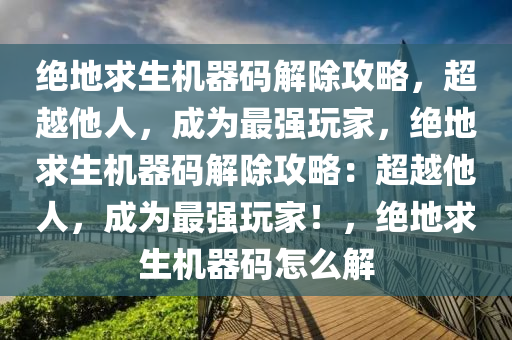 绝地求生机器码解除攻略，超越他人，成为最强玩家，绝地求生机器码解除攻略：超越他人，成为最强玩家！，绝地求生机器码怎么解