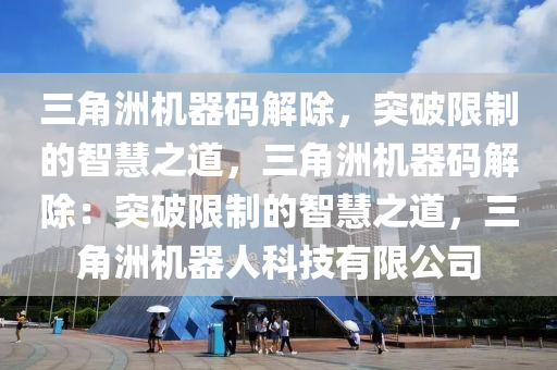 三角洲机器码解除，突破限制的智慧之道，三角洲机器码解除：突破限制的智慧之道，三角洲机器人科技有限公司