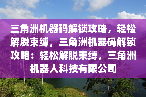 三角洲机器码解锁攻略，轻松解脱束缚，三角洲机器码解锁攻略：轻松解脱束缚，三角洲机器人科技有限公司