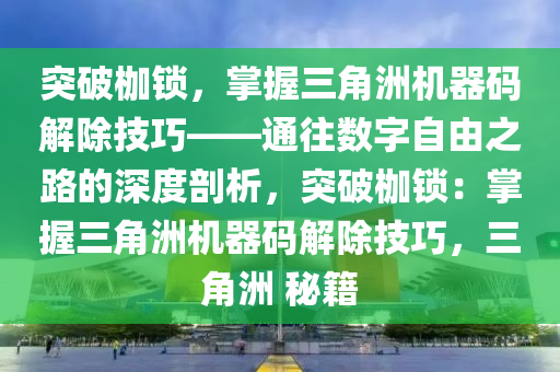 突破枷锁，掌握三角洲机器码解除技巧——通往数字自由之路的深度剖析，突破枷锁：掌握三角洲机器码解除技巧，三角洲 秘籍