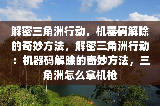 解密三角洲行动，机器码解除的奇妙方法，解密三角洲行动：机器码解除的奇妙方法，三角洲怎么拿机枪