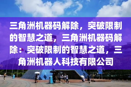 三角洲机器码解除，突破限制的智慧之道，三角洲机器码解除：突破限制的智慧之道，三角洲机器人科技有限公司