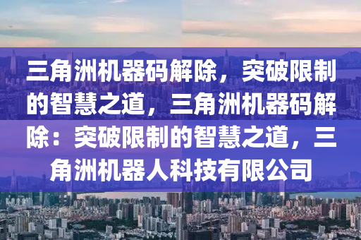 三角洲机器码解除，突破限制的智慧之道，三角洲机器码解除：突破限制的智慧之道，三角洲机器人科技有限公司