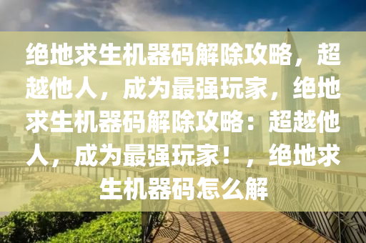 绝地求生机器码解除攻略，超越他人，成为最强玩家，绝地求生机器码解除攻略：超越他人，成为最强玩家！，绝地求生机器码怎么解