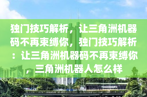 独门技巧解析，让三角洲机器码不再束缚你，独门技巧解析：让三角洲机器码不再束缚你，三角洲机器人怎么样