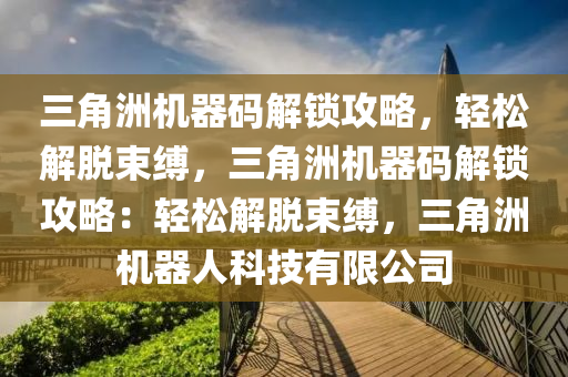 三角洲机器码解锁攻略，轻松解脱束缚，三角洲机器码解锁攻略：轻松解脱束缚，三角洲机器人科技有限公司