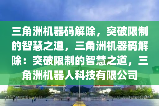 三角洲机器码解除，突破限制的智慧之道，三角洲机器码解除：突破限制的智慧之道，三角洲机器人科技有限公司