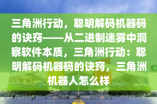 三角洲行动，聪明解码机器码的诀窍——从二进制迷雾中洞察软件本质，三角洲行动：聪明解码机器码的诀窍，三角洲机器人怎么样
