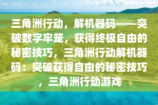 三角洲行动，解机器码——突破数字牢笼，获得终极自由的秘密技巧，三角洲行动解机器码：突破获得自由的秘密技巧，三角洲行动游戏