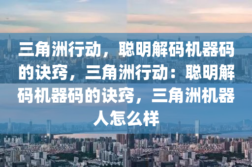 三角洲行动，聪明解码机器码的诀窍，三角洲行动：聪明解码机器码的诀窍，三角洲机器人怎么样