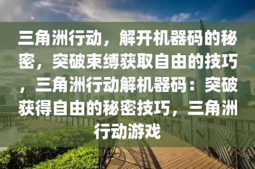 三角洲行动，解开机器码的秘密，突破束缚获取自由的技巧，三角洲行动解机器码：突破获得自由的秘密技巧，三角洲行动游戏
