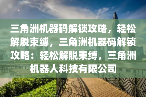 三角洲机器码解锁攻略，轻松解脱束缚，三角洲机器码解锁攻略：轻松解脱束缚，三角洲机器人科技有限公司