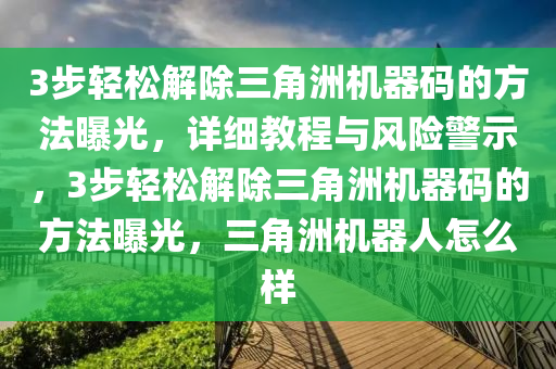 3步轻松解除三角洲机器码的方法曝光，详细教程与风险警示，3步轻松解除三角洲机器码的方法曝光，三角洲机器人怎么样