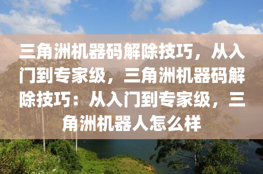 三角洲机器码解除技巧，从入门到专家级，三角洲机器码解除技巧：从入门到专家级，三角洲机器人怎么样