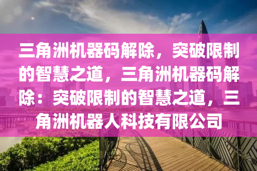 三角洲机器码解除，突破限制的智慧之道，三角洲机器码解除：突破限制的智慧之道，三角洲机器人科技有限公司