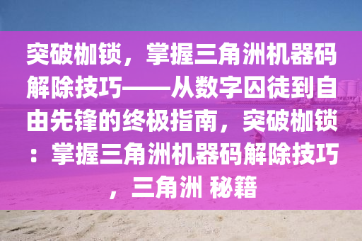 突破枷锁，掌握三角洲机器码解除技巧——从数字囚徒到自由先锋的终极指南，突破枷锁：掌握三角洲机器码解除技巧，三角洲 秘籍