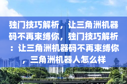 独门技巧解析，让三角洲机器码不再束缚你，独门技巧解析：让三角洲机器码不再束缚你，三角洲机器人怎么样