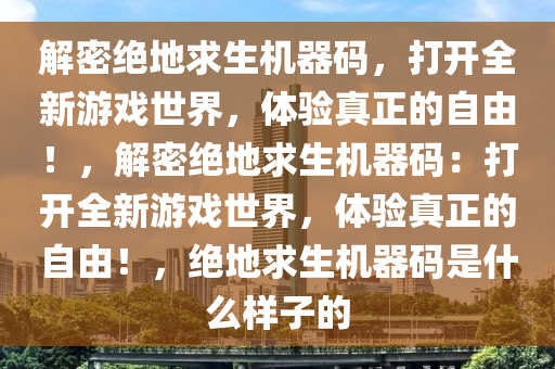 解密绝地求生机器码，打开全新游戏世界，体验真正的自由！，解密绝地求生机器码：打开全新游戏世界，体验真正的自由！，绝地求生机器码是什么样子的