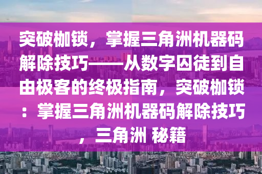 突破枷锁，掌握三角洲机器码解除技巧——从数字囚徒到自由极客的终极指南，突破枷锁：掌握三角洲机器码解除技巧，三角洲 秘籍