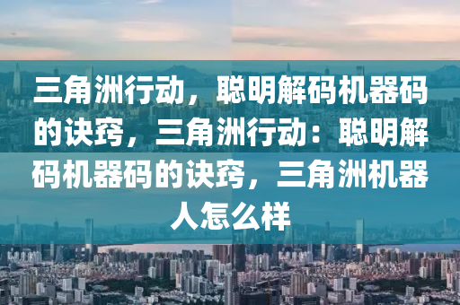 三角洲行动，聪明解码机器码的诀窍，三角洲行动：聪明解码机器码的诀窍，三角洲机器人怎么样