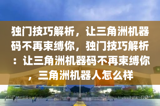 独门技巧解析，让三角洲机器码不再束缚你，独门技巧解析：让三角洲机器码不再束缚你，三角洲机器人怎么样