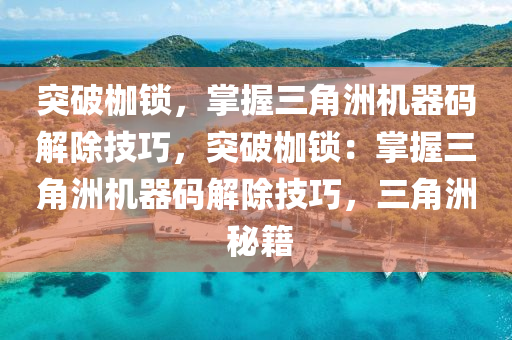 突破枷锁，掌握三角洲机器码解除技巧，突破枷锁：掌握三角洲机器码解除技巧，三角洲 秘籍