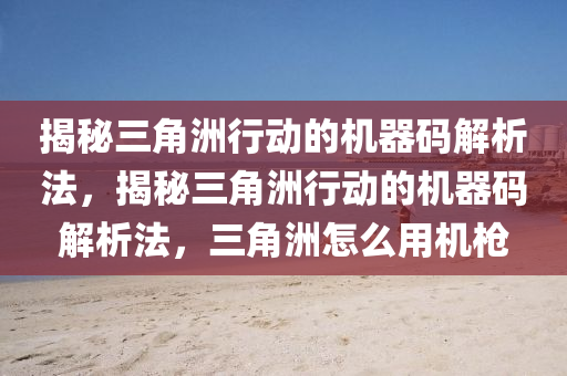 揭秘三角洲行动的机器码解析法，揭秘三角洲行动的机器码解析法，三角洲怎么用机枪