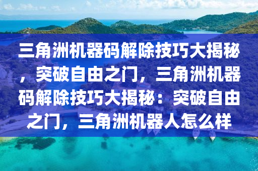 三角洲机器码解除技巧大揭秘，突破自由之门，三角洲机器码解除技巧大揭秘：突破自由之门，三角洲机器人怎么样