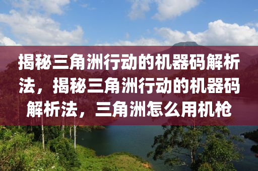 揭秘三角洲行动的机器码解析法，揭秘三角洲行动的机器码解析法，三角洲怎么用机枪