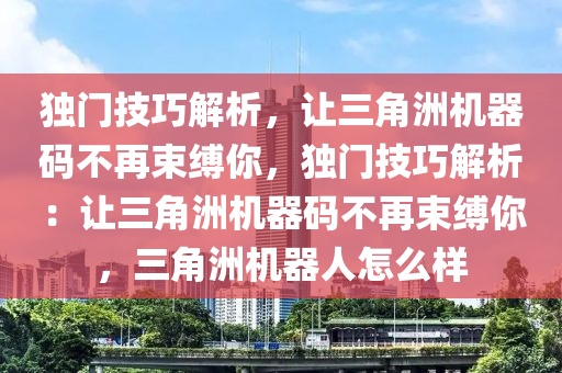 独门技巧解析，让三角洲机器码不再束缚你，独门技巧解析：让三角洲机器码不再束缚你，三角洲机器人怎么样