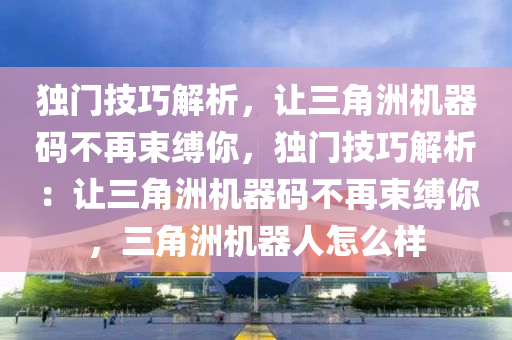 独门技巧解析，让三角洲机器码不再束缚你，独门技巧解析：让三角洲机器码不再束缚你，三角洲机器人怎么样