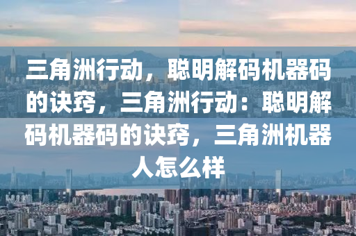 三角洲行动，聪明解码机器码的诀窍，三角洲行动：聪明解码机器码的诀窍，三角洲机器人怎么样