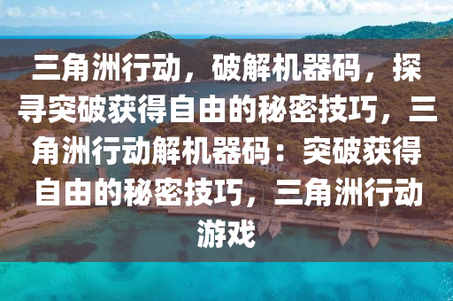 三角洲行动，破解机器码，探寻突破获得自由的秘密技巧，三角洲行动解机器码：突破获得自由的秘密技巧，三角洲行动游戏