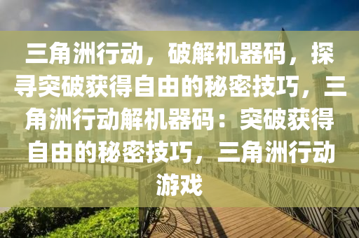 三角洲行动，破解机器码，探寻突破获得自由的秘密技巧，三角洲行动解机器码：突破获得自由的秘密技巧，三角洲行动游戏