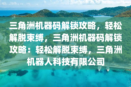 三角洲机器码解锁攻略，轻松解脱束缚，三角洲机器码解锁攻略：轻松解脱束缚，三角洲机器人科技有限公司